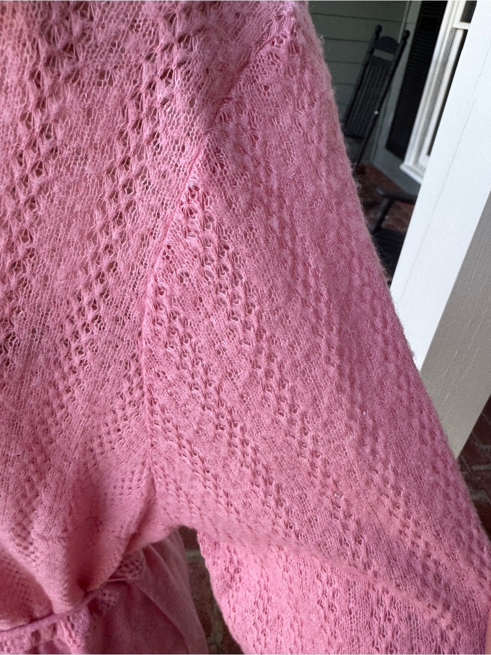 Vintage 70s JCPenney Dusty Pink Prairie Sweater Dress Tie Waist S - Picture 5 of 10